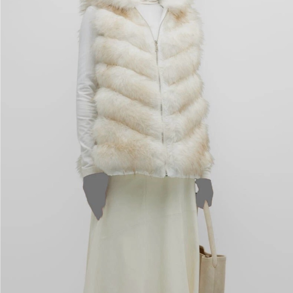 Women's Cream Faux Fur Bomber Jacket